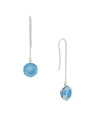 Etienne Aigner Silvertone And Cubic Zirconia Thread Drop Earrings