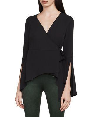Bcbgmaxazria Jadine Woven Wrap Top