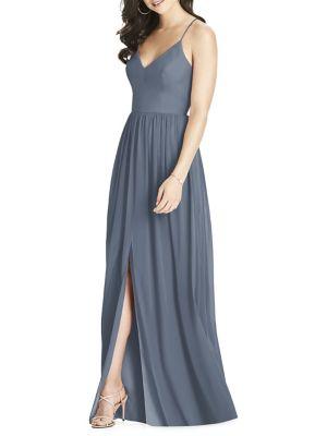 Dessy Collection Full Length Bridesmaid Luxe Chiffon Dress