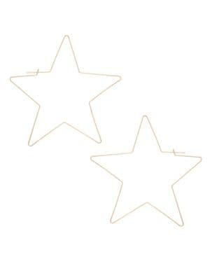 Design Lab Goldtone Star Hoop Earrings