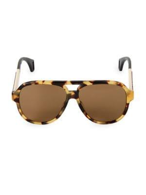 Gucci 68mm Tortoise Round Sunglasses
