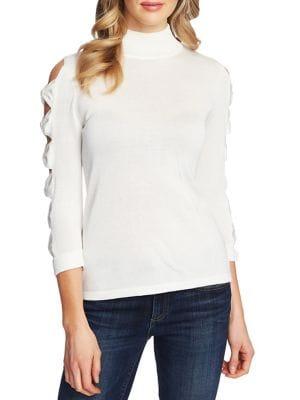 Cece By Cynthia Steffe Mockneck Cotton Sweater