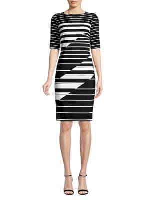 Gabby Skye Striped Sheath Dress