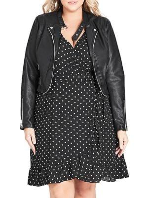 City Chic Plus Cropped Biker Jacket