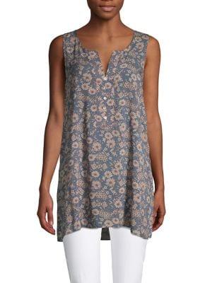 Cupio Printed Notch-neck Blouse