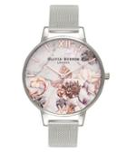 Olivia Burton Marble Florals Stainless Steel Strap Watch