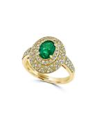 Effy Brasilica Emerald, Diamond And 14k Yellow Gold Ring