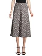 Vince Camuto Plaid A-line Midi Skirt