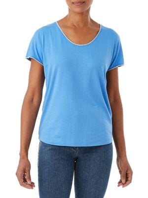 Olsen Stitch-trim Scoopneck Tee