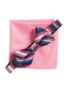 Susan G. Komen Knots For Hope Striped Bow Tie And Pocket Square Set