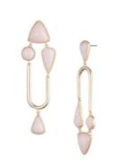 Trina By Trina Turk Scenic Route Goldtone & Light Pink Acrylic Asymmetrical Earrings