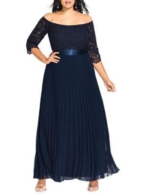 City Chic Plus Intriguing Fit-&-flare Maxi Dress