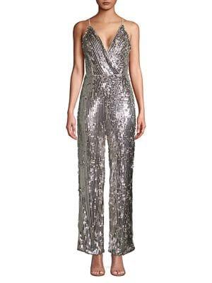 Quiz Sequined Surplice Jumpsuit