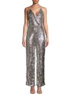 Quiz Sequined Surplice Jumpsuit