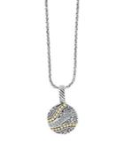 Effy 925 Sterling Silver, Diamond & 18k Yellow Gold Necklace