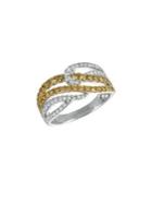 Le Vian 14k Vanilla Gold, Vanilla & Goldenberry Diamonds Open Wave Ring