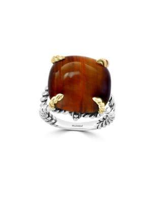 Effy Tigers Eye And Sterling Silver Solitaire Ring