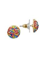 Nina Arlette Rainbow Crystal Button Stud Earrings