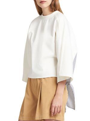 Donna Karan Crewneck Mix Media Top