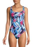 Tommy Bahama One-piece Palms Of Paradise Reversible Lace-up Back Swimsuit