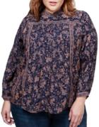 Lucky Brand Plus Michel Floral Top