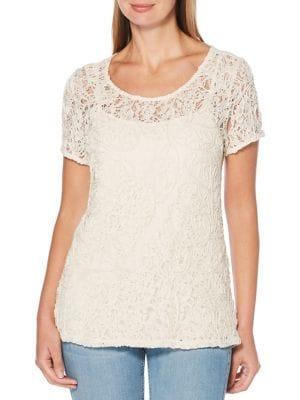 Rafaella Lace Short Sleeve Top