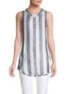 Philosophy Apparel Striped Button-front Tunic