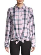 Kensie Jeans Plaid Cotton Button-down Shirt