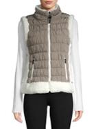 Calvin Klein Performance Faux Fur Quilted Puffer Vest