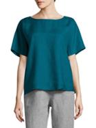 Eileen Fisher Pocketed Linen Top
