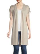 B Collection By Bobeau Tie-shoulder Open-front Cardigan