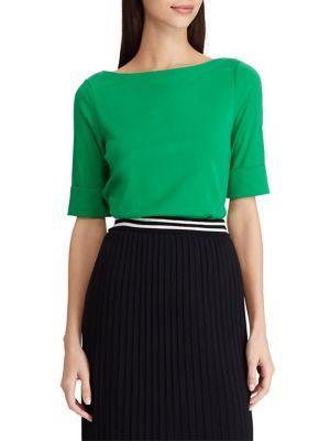 Lauren Ralph Lauren Petite Stretch Boatneck Top