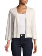 Ellen Tracy Cropped Flutter-sleeve Cardigan