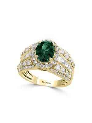 Effy 14k Yellow Gold, Emerald & Diamond Ring