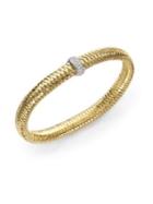 Roberto Coin 0.18 Tcw Primavera Diamond & 18k Yellow Gold Medium Woven Bracelet