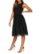 Quiz Embroidered Fit-&-flare Dress