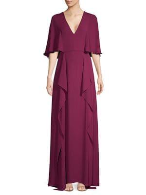 Bcbgmaxazria V-neck Flounce Maxi Dress