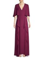Bcbgmaxazria V-neck Flounce Maxi Dress
