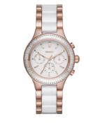 Dkny Rose Goldtone Stainless Steel And Ceramic Watch