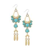 Lucky Brand Land And Sea Faux Pearl And Mother-of-pearl Statement Earrings