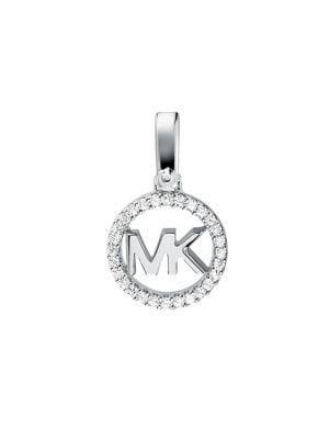 Michael Kors Sterling Silver & Pave Crystal Logo Charm