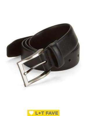 Black Brown Stretch Leather Belt