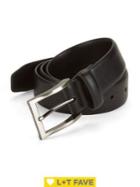 Black Brown Stretch Leather Belt