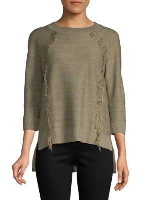 Lord & Taylor Fringe Raglan Sweater