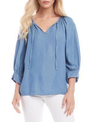 Karen Kane Blouson-sleeve Peasant Top