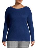 Lord & Taylor Plus Boatneck Cashmere Sweater
