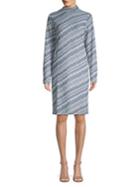 Jones New York Zig-zag Stripe Mockneck Dress