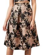 Miss Selfridge Pleated Floral Jacquard Midi Skirt