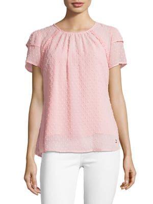 Ivanka Trump Swiss Dot Bow-back Top