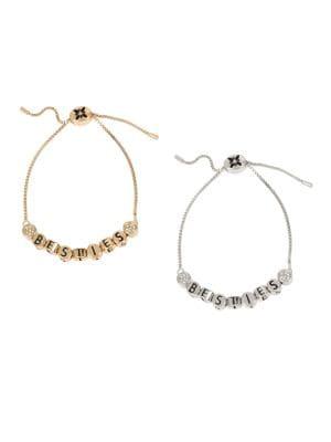 Bcbgeneration Besties Friendship 2-piece Silvertone, Goldtone & Crystal Bracelets
